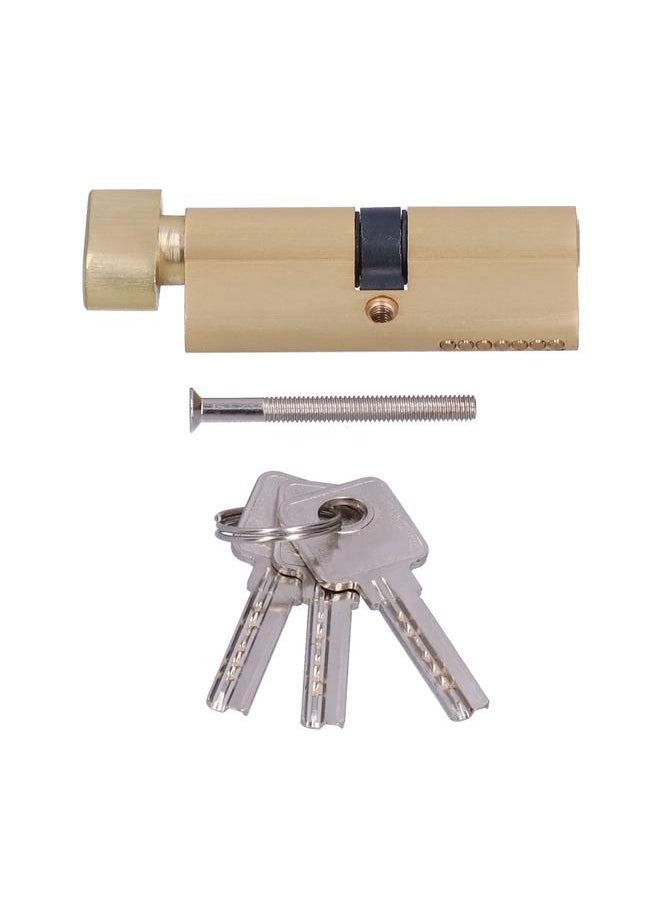 Indoor ZincCopper Alloy Key Cylinder with 3 Matching Keys Lock Cylinder for Home Bedroom Door