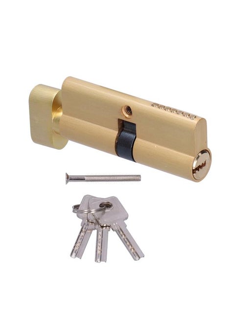 Indoor ZincCopper Alloy Key Cylinder with 3 Matching Keys Lock Cylinder for Home Bedroom Door