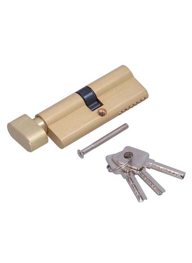 Indoor ZincCopper Alloy Key Cylinder with 3 Matching Keys Lock Cylinder for Home Bedroom Door