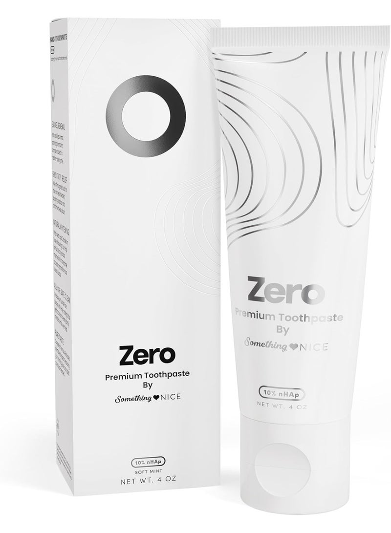 Zero Premium Toothpaste by Something Nice – Dentist Recommended Mint-Flavored Toothpaste with 10% Nano Hydroxyapatite, Fluoride-Free, SLS-Free, Enamel Repair for Adults & Kids Oral Care - Image 1