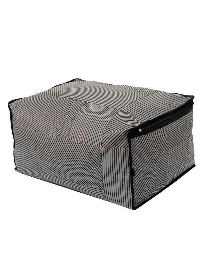 Kuber Industries Non-Woven Geometric Print Saree Covers With Zip|Wardrobe Organizer For Clothes|Transparent Window Keep 8 To 10 Saree|Suitable For Lehenga, Suit, Dress|Pack Of 9 (Black & Grey) - Image 5