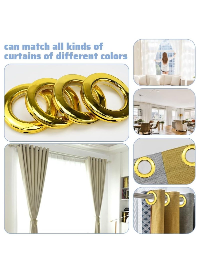 AL WADI FURNITURE AWF Al Wadi Furniture Pack of 20 Golden Curtain Grommets Round Plastic Curtain Eyelet Rings with nano-scale silencer ring, DIY Rings for Window Curtain, Shower Curtain, Locker Room Door Curtain  - Image 5