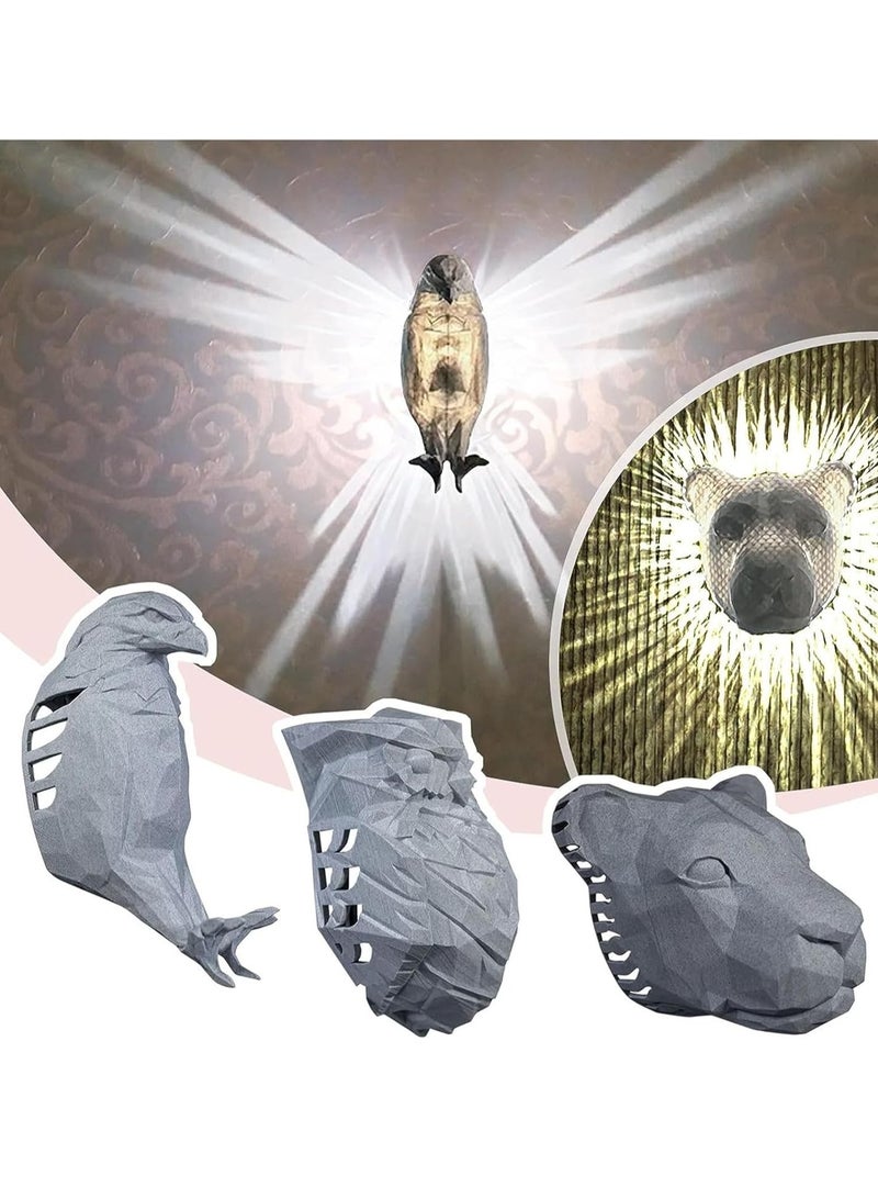 3D البومة النسر ضوء الليل الحيوان LED اللمس التبديل ديكور الجدار ضوء الوهم البصري مصباح LED الجدول مصباح المنزل الحب عيد ميلاد الاطفال الديكور لعبة هدية - Image 4