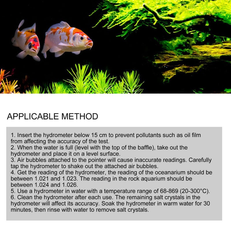 Sea Specific Gravity Hydrometer Salinity Tester For Fish Tank Pond Water Saltwater Freshwater Testing - Image 5