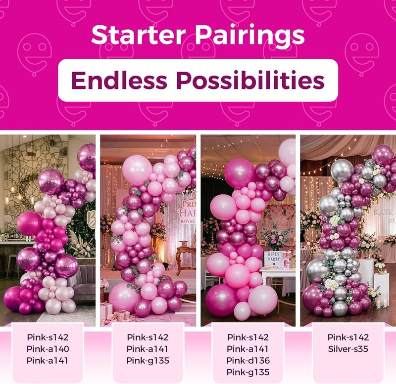 Bezente Metallic Hot Pink Latex Party Balloons - 100 Pack 12 inch Round Helium Chrome Dark Pink Magenta Fuchsia Balloons for Bachelorette Wedding Birthday Gender Reveal Party Decorations - Image 4