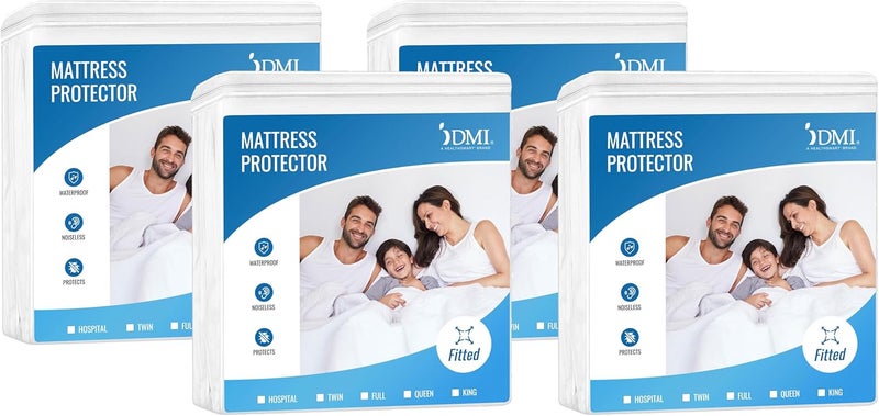 DMI Waterproof Mattress Protector and Cover Contoured Fitted Sheet Fit Hospital Bed White 36x80x6 Inch Pack of 4 - Image 1