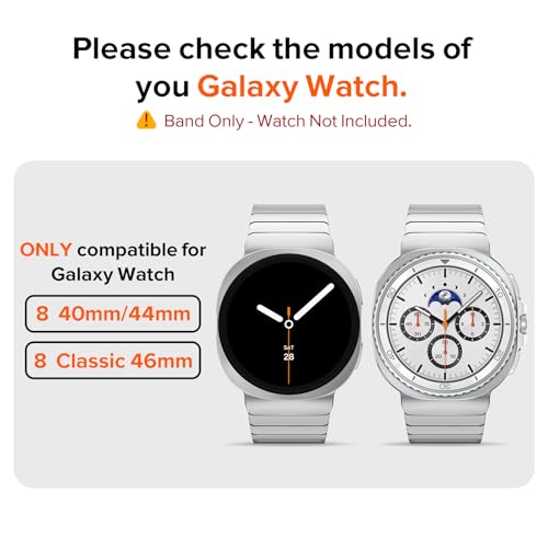 KADES Stainless Steel Band Compatible with Galaxy Watch 8 Classic 46mm/ Watch 8 40mm 44mm, Solid Metal Link Bracelet with Butterfly Clasp, Classic Business Band for Galaxy Watch 2025, Silver Color - Image 2