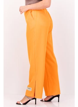 The Giving Movement Women Solid Split Hem Palazzo Pants, Orange  - Image 2