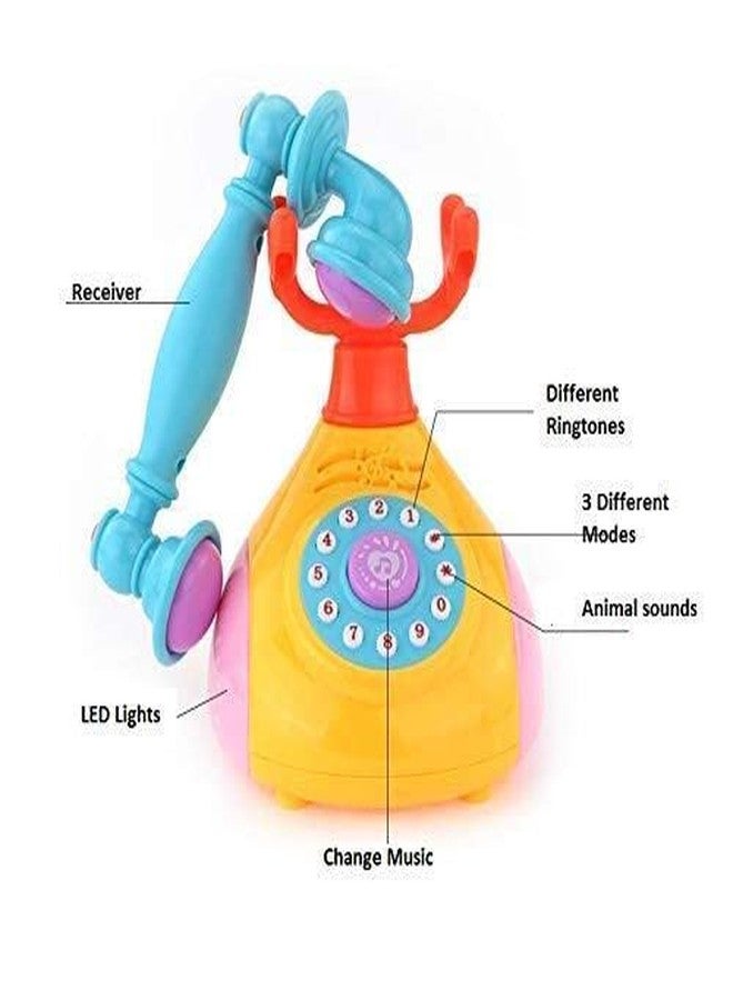 MIRTONICS Retro Style Landline Telephone Musical Phone Toy for Kids with Light and Sound Effects (Multicolor) - Image 3