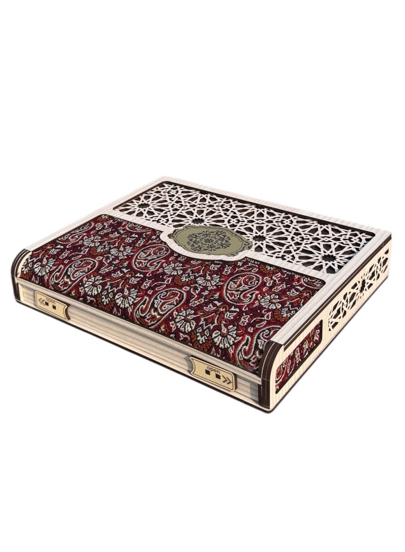 Joza Box L163TB - Wooden Storage Box - Gift Box - Nuts and Sweets Serving Box - Traditional Handcrafted Rectangle Wooden Platter - Food Storage Container, Movable Partition - 18x22x4cm - For Nuts, Dried Fruit, Snacks etc. - Image 1
