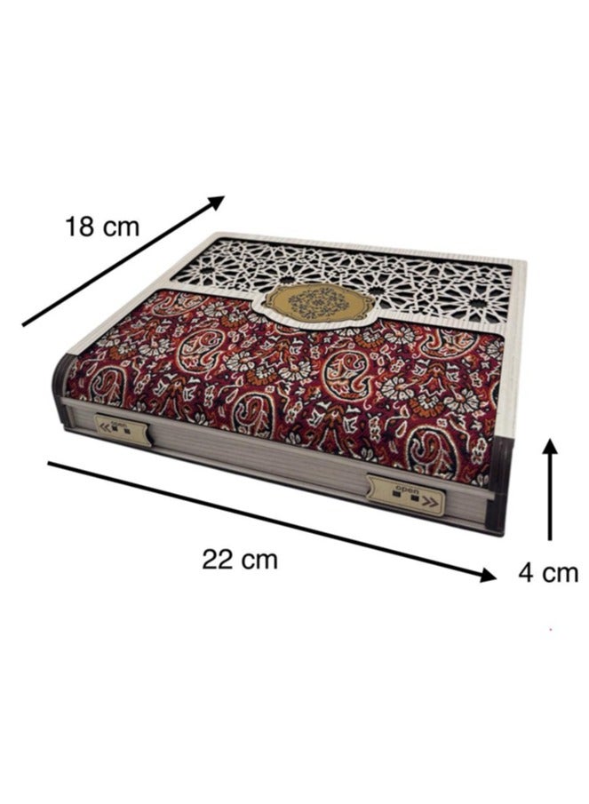 Joza Box L163TB - Wooden Storage Box - Gift Box - Nuts and Sweets Serving Box - Traditional Handcrafted Rectangle Wooden Platter - Food Storage Container, Movable Partition - 18x22x4cm - For Nuts, Dried Fruit, Snacks etc. - Image 3