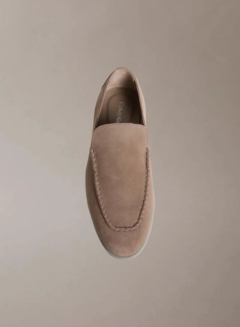 Calvin Klein Desert Taupe Taylor - Suede Apron Toe Hybrid Loafers for Men | Best Price UAE