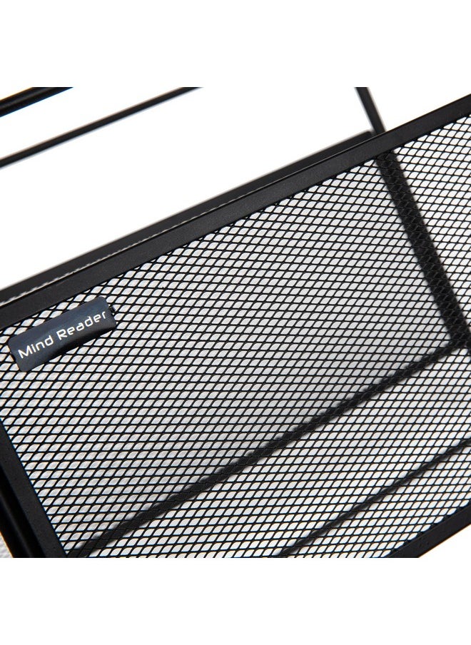Mind Reader Hanging File Folder Organizer Desktop Organizer Storage Office Metal Mesh 13" L X 9.75" W X 10.25" H Black  - Image 5