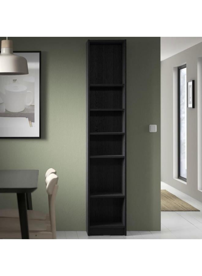 erorex Bookcase, Black Oak Effect, 40X28X202 Cm - Image 2