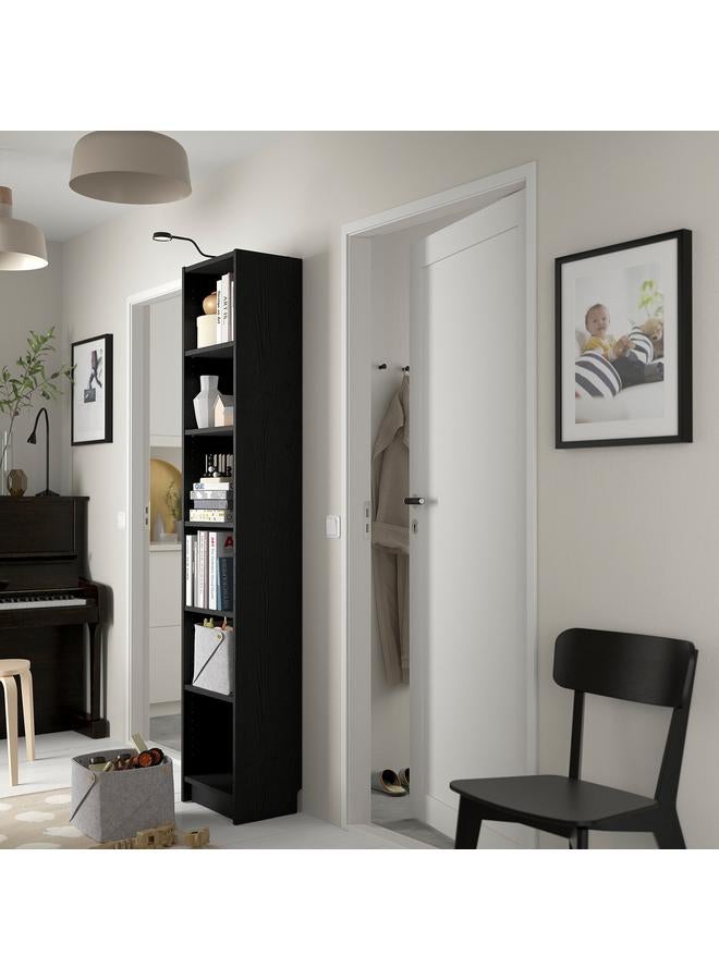 erorex Bookcase, Black Oak Effect, 40X28X202 Cm - Image 4