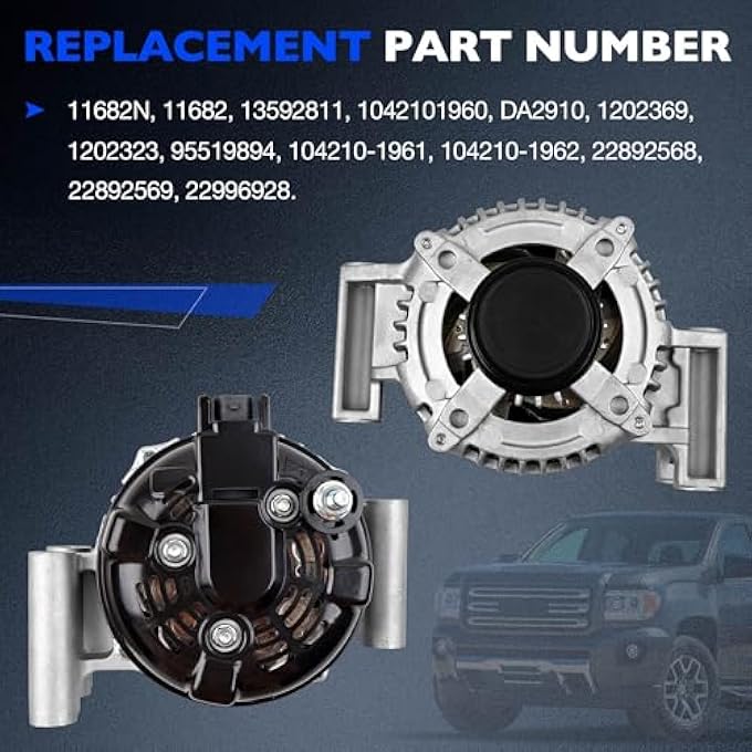 Misakomo 13592811 Alternator - 12V 150A Alternator Compatible with Chevy Malibu, Impala, Colorado, Camaro, Blazer|Cadillac ATS CTS|GMC Canyon|Buick Regal - Replace# 1042101960 22892568 - Image 3