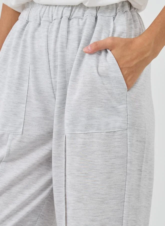 Take Two Take Two Solid Elasticated Waistband Joggers with Pintuck Detail