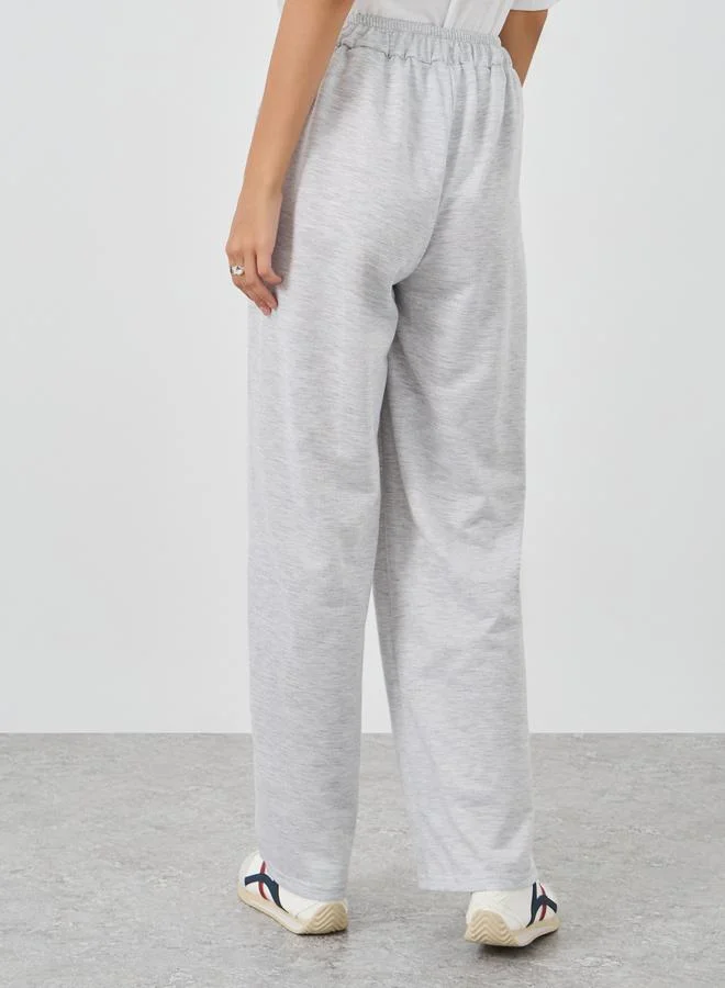 Take Two Take Two Solid Elasticated Waistband Joggers with Pintuck Detail