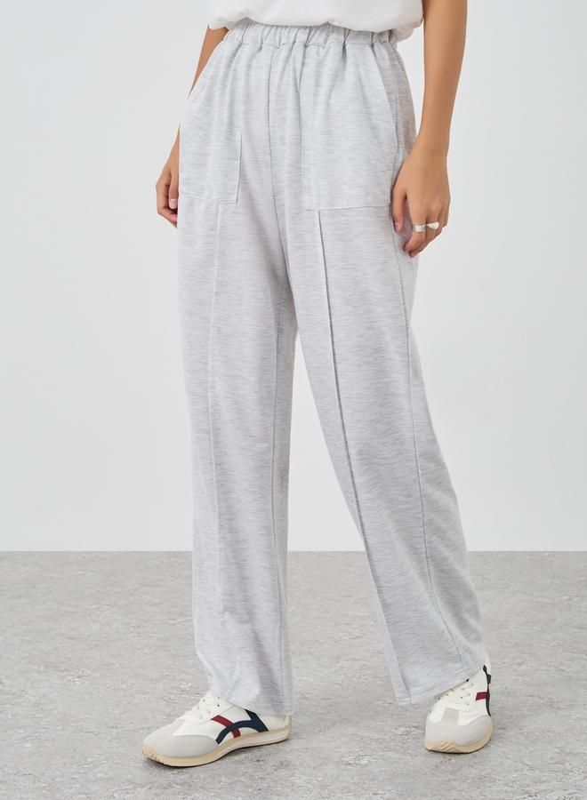 Take Two Solid Elasticated Waistband Joggers with Pintuck Detail - Image 2