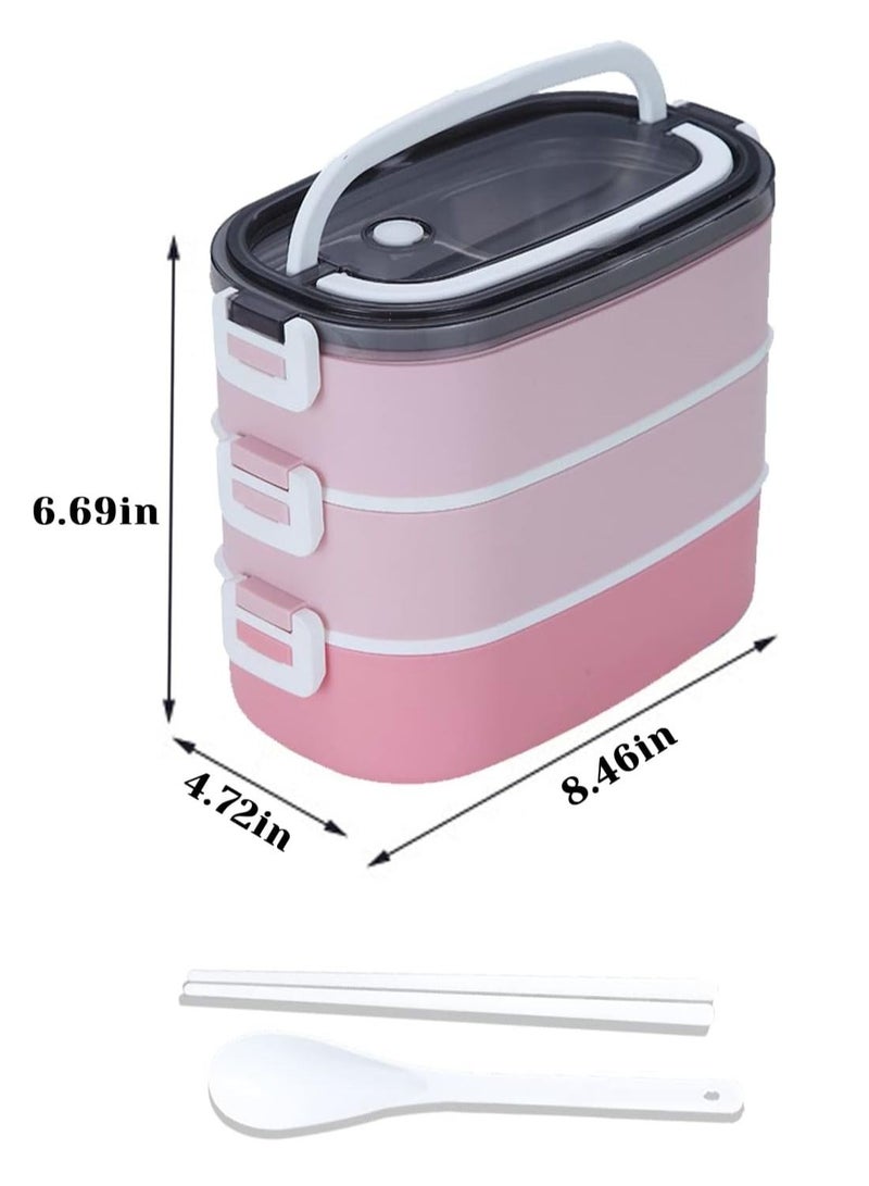 Stainless Steel Lunch Box Insulated Bento Box Multifunctional Containers Food Containers with 2 Compartments Tableware Nylon insulation bag (1.9L Pink) - Image 3