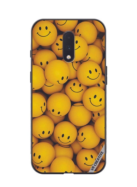 Protective Case Cover For OnePlus 7 Smiley Design Multicolour