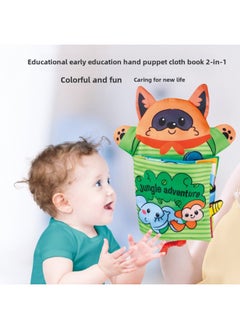 Generic Tear-Resistant Chewable Early Education Cloth Book Fun Educational 3D Finger Book Multidimensional Tactile Cognitive Children's Book-Specifications:HX1051.60 Hand Puppet Cloth Book [forest]]  - Image 3