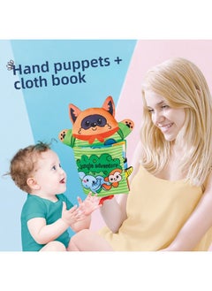 Generic Tear-Resistant Chewable Early Education Cloth Book Fun Educational 3D Finger Book Multidimensional Tactile Cognitive Children's Book-Specifications:HX1051.60 Hand Puppet Cloth Book [forest]]  - Image 5