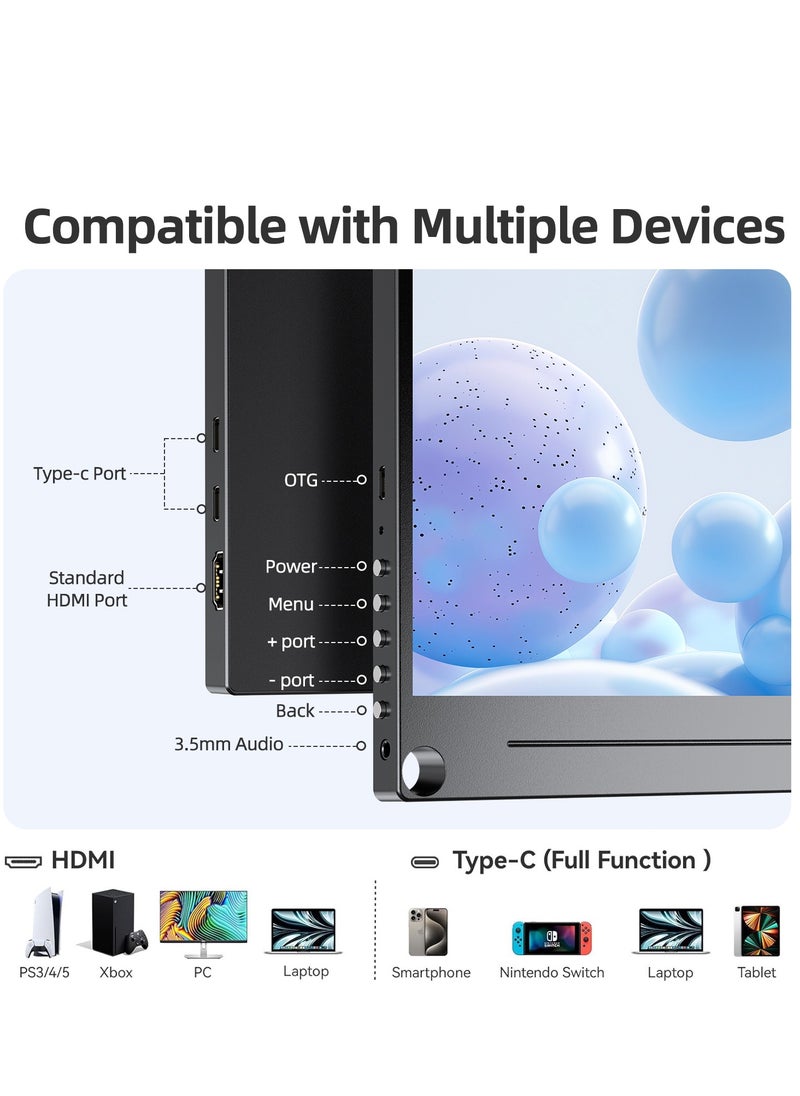 Uperfect Portable Monitor UPERFECT, T03 M15.6" 15.6 inch 1080P IPS 100%SRGB 800:1 60Hz VESA matte screen material non-stick fingerprint, blue light filtering, eye protection, extended display for PC/Laptop/PS/Xbox  - Image 4