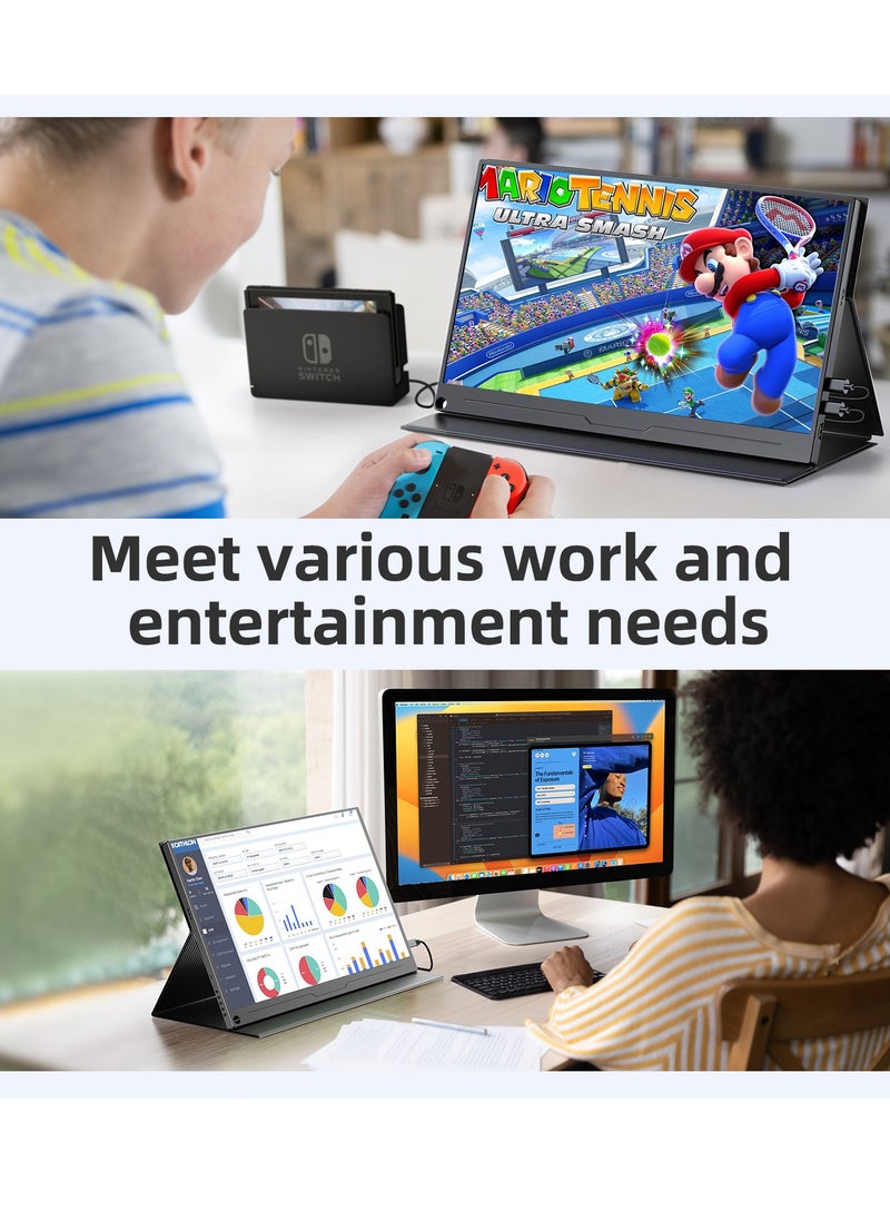 Uperfect Portable Monitor UPERFECT, T03 M15.6" 15.6 inch 1080P IPS 100%SRGB 800:1 60Hz VESA matte screen material non-stick fingerprint, blue light filtering, eye protection, extended display for PC/Laptop/PS/Xbox  - Image 5