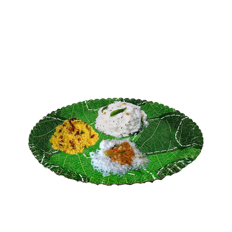 SAI PRASEEDA 100 Biodegradable_Eco Friendly_12 Inch Paper Dinner Plates_Paper Glasses_ Tiffin Plates_Wooden Spoons_Paper Tea Cups_Tissues_Tooth Picks_All Items Pack of 25 Combo_ SPN4 - Image 5