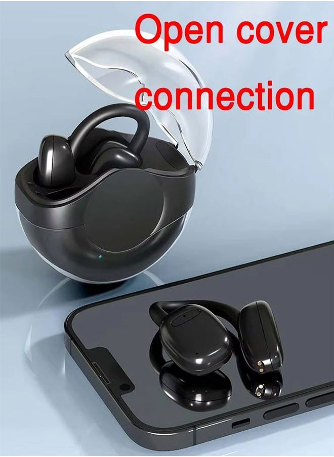 aigo Bluetooth 5.3 Headset - 36 Hour Playback Time, IPX5 Waterproof TWS with Dual Microphone for Sports, Lightweight Headset for Android iOS/iPhone - Black  - Image 3