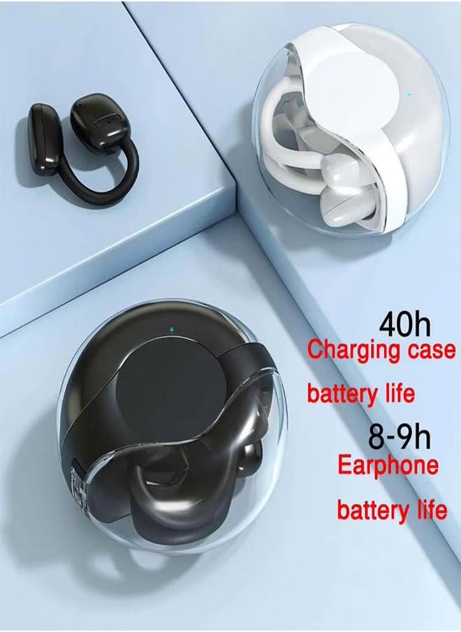 aigo Bluetooth 5.3 Headset - 36 Hour Playback Time, IPX5 Waterproof TWS with Dual Microphone for Sports, Lightweight Headset for Android iOS/iPhone - Black  - Image 4