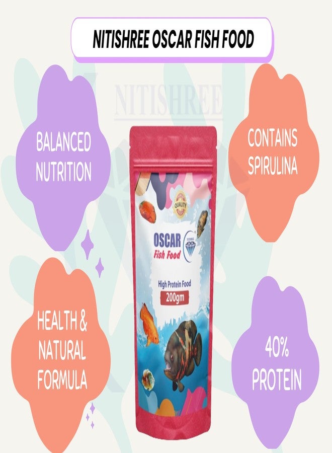 طعام نيتيشري لأسماك الأوسكار، مدعم بنسبة 40% من البروتين والفيتامينات، ضروري لتعزيز اللون ونمو أسماك الأوسكار متوسطة وكبيرة الحجم، حجم الحبيبات 4 مم، 200 غرام + 200 غرام، مناسب لجميع مراحل نمو الأسماك. - Image 5