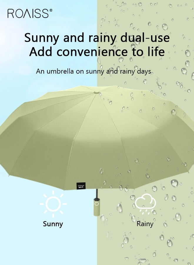 رويس مظلة أوتوماتيكية كاملة للجنسين للمطر والتألق ذات الاستخدام المزدوج، مظلة قوسية محمولة سميكة ومعززة كبيرة للحماية من الأشعة فوق البنفسجية، مقاومة قوية للمطر ومظلة مقاومة للرياح - Image 2