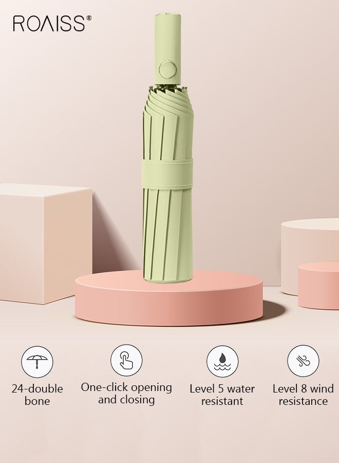 رويس مظلة أوتوماتيكية كاملة للجنسين للمطر والتألق ذات الاستخدام المزدوج، مظلة قوسية محمولة سميكة ومعززة كبيرة للحماية من الأشعة فوق البنفسجية، مقاومة قوية للمطر ومظلة مقاومة للرياح - Image 5