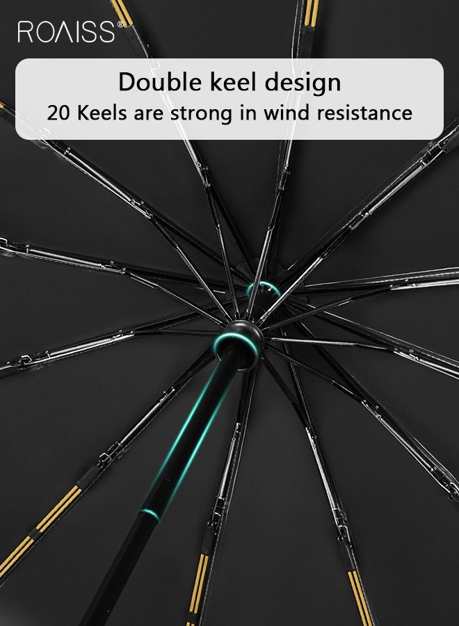 رويس مظلة أوتوماتيكية كاملة للجنسين للمطر والتألق ذات الاستخدام المزدوج، مظلة قوسية محمولة سميكة ومعززة كبيرة للحماية من الأشعة فوق البنفسجية، مقاومة قوية للمطر ومظلة مقاومة للرياح - Image 4