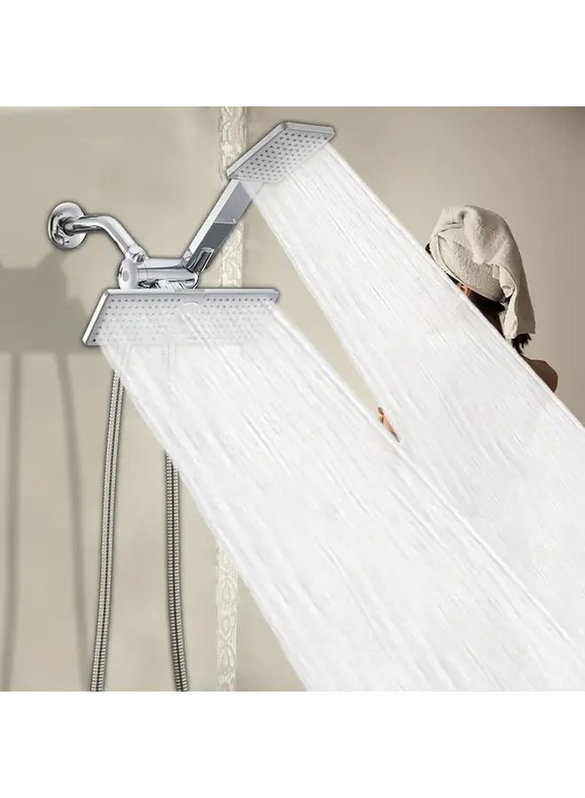 Deluxe Handheld And Rainfall Shower Head Set Black Four Piece - Image 3