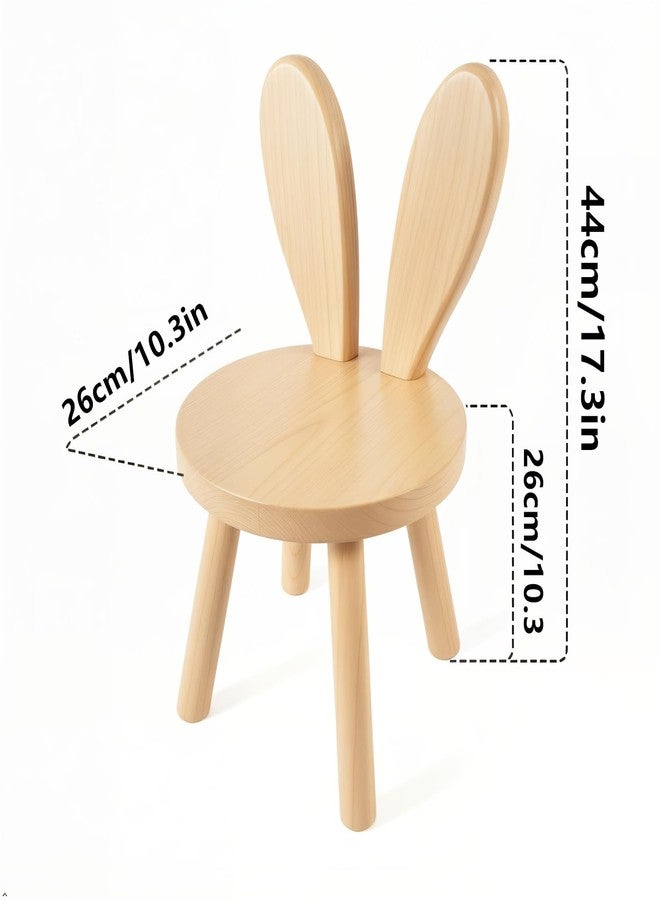 Caiumai Toddler Wooden Chair Kids,Bunny Chair for Ages 1.5-5,Small Stool, Comfortable Children's stools, Suitable for Nurseries, playrooms and Low Tables (1 PCS) - Image 2