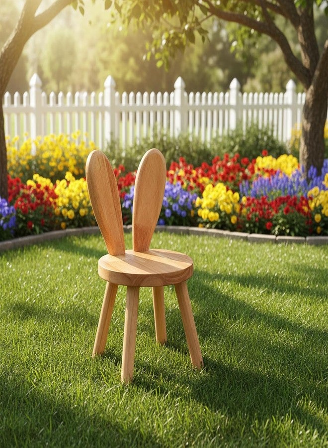 Caiumai Toddler Wooden Chair Kids,Bunny Chair for Ages 1.5-5,Small Stool, Comfortable Children's stools, Suitable for Nurseries, playrooms and Low Tables (1 PCS) - Image 5