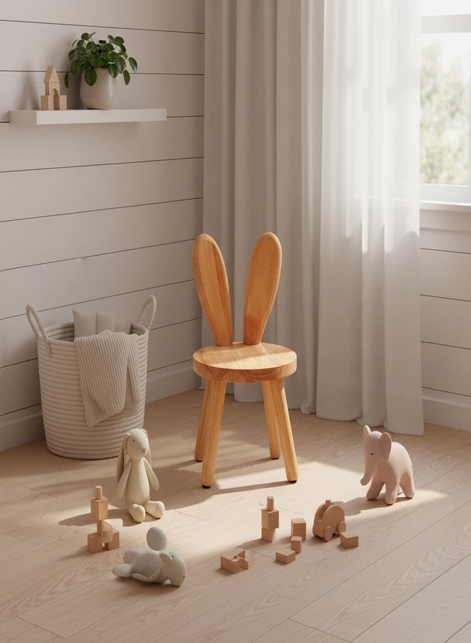 Caiumai Toddler Wooden Chair Kids,Bunny Chair for Ages 1.5-5,Small Stool, Comfortable Children's stools, Suitable for Nurseries, playrooms and Low Tables (1 PCS) - Image 3