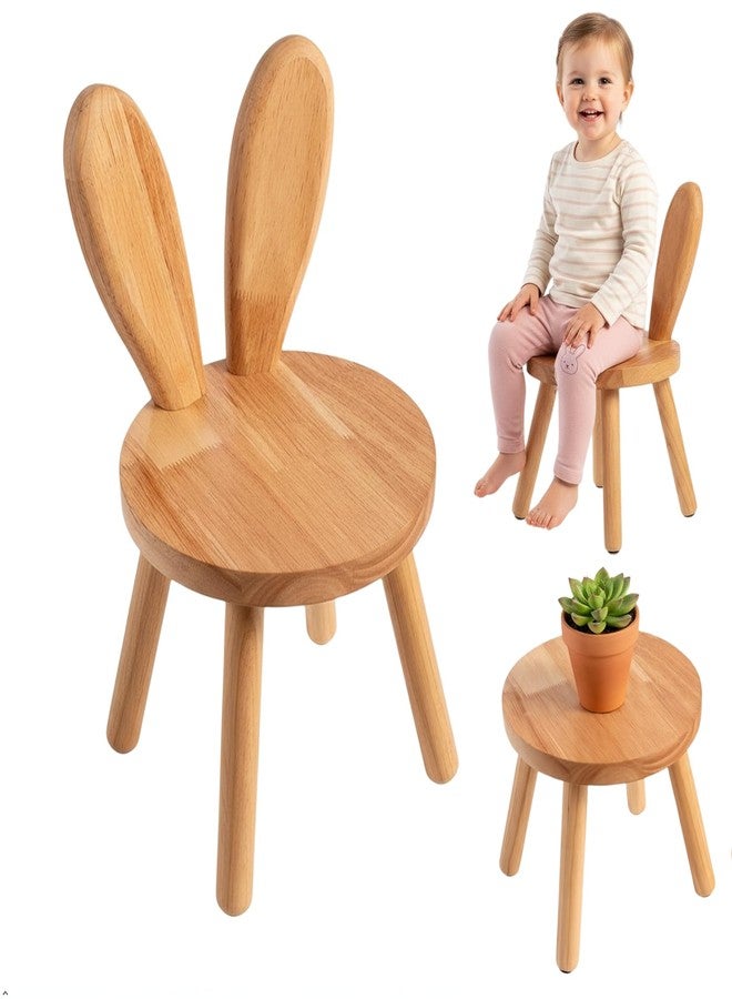 Caiumai Toddler Wooden Chair Kids,Bunny Chair for Ages 1.5-5,Small Stool, Comfortable Children's stools, Suitable for Nurseries, playrooms and Low Tables (1 PCS) - Image 1