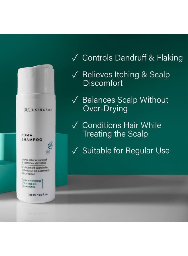 DCL Skincare Zoma Shampoo dry scalp care relieves the itching, flaking, scaling of dandruff and seborrheic dermatitis with Zinc Pyrithione - Image 4