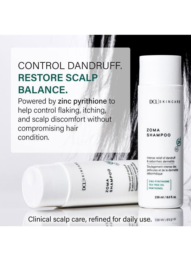 DCL Skincare Zoma Shampoo dry scalp care relieves the itching, flaking, scaling of dandruff and seborrheic dermatitis with Zinc Pyrithione - Image 2