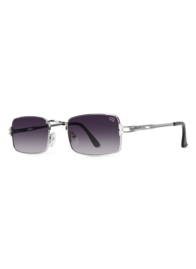 Woggles UV- Protected  Silver Rectangle Sunglasses  - Image 4
