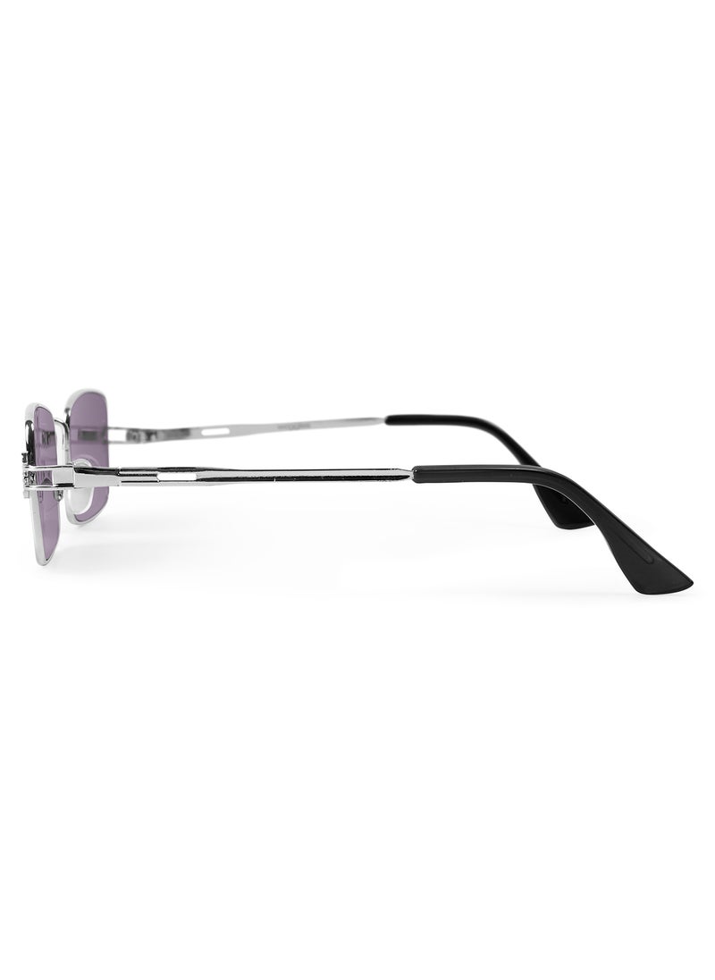 Woggles UV- Protected  Silver Rectangle Sunglasses  - Image 5