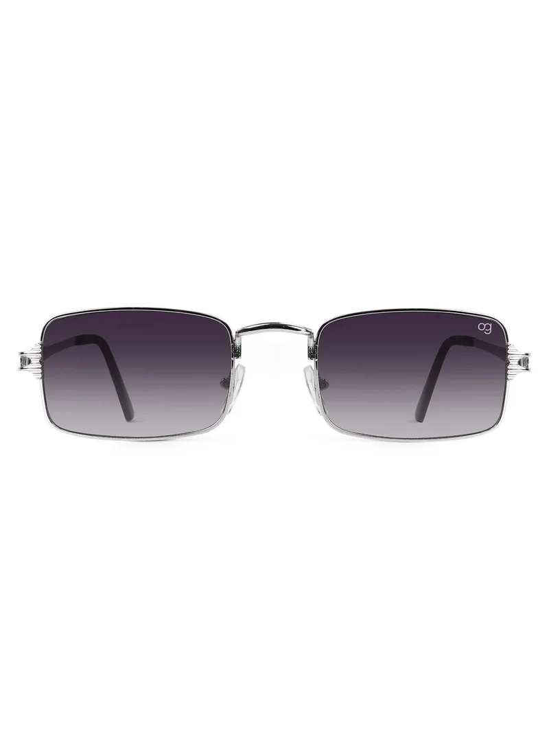 Woggles UV- Protected  Silver Rectangle Sunglasses