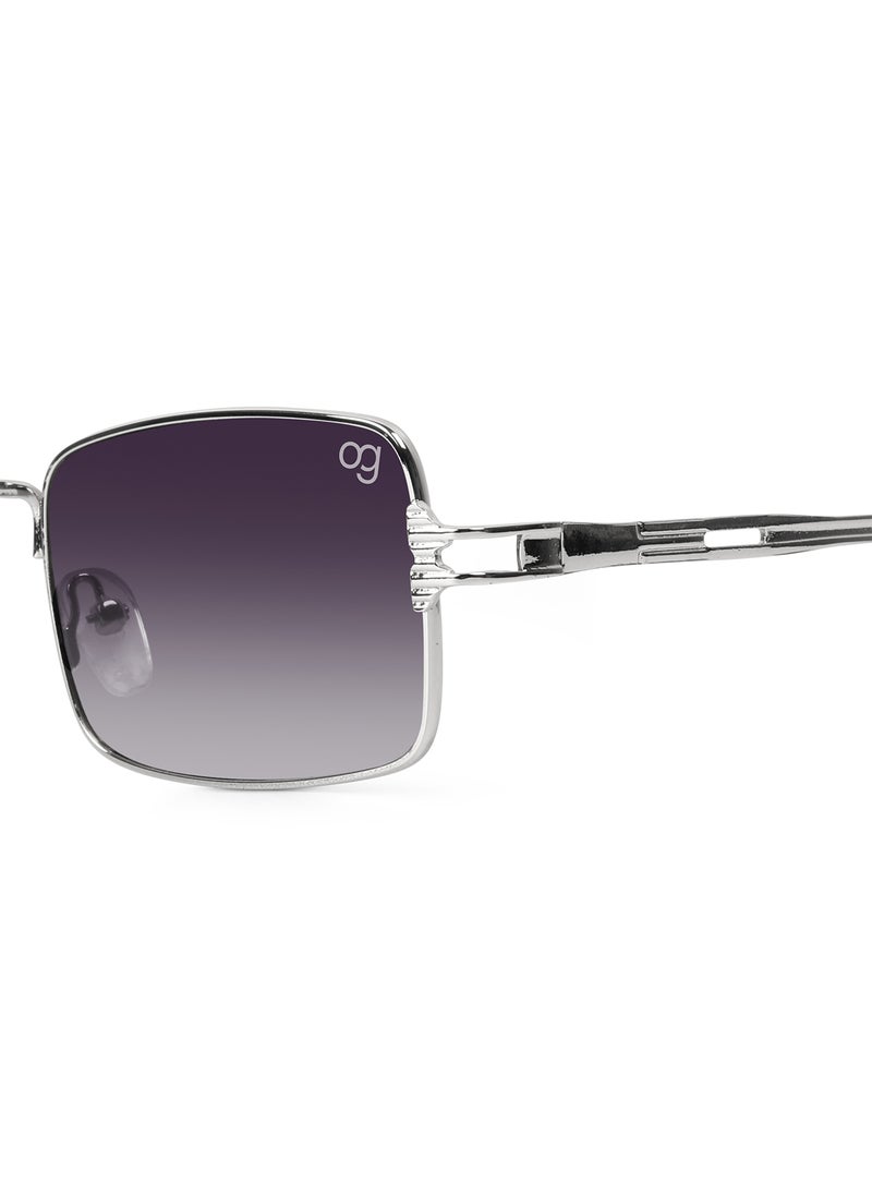 Woggles UV- Protected  Silver Rectangle Sunglasses  - Image 2