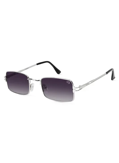 Woggles UV- Protected  Silver Rectangle Sunglasses
