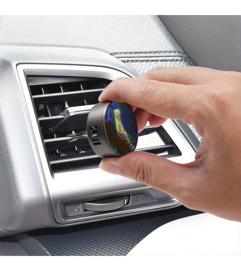 1pc Snow Ferret Design Car Air Vent Aromatherapy Diffuser Clip Round Essential Oil Diffuser Auto Interior Decor No Fragrance Included Easy Clip Attachment Vehicle Air Freshener - Image 3