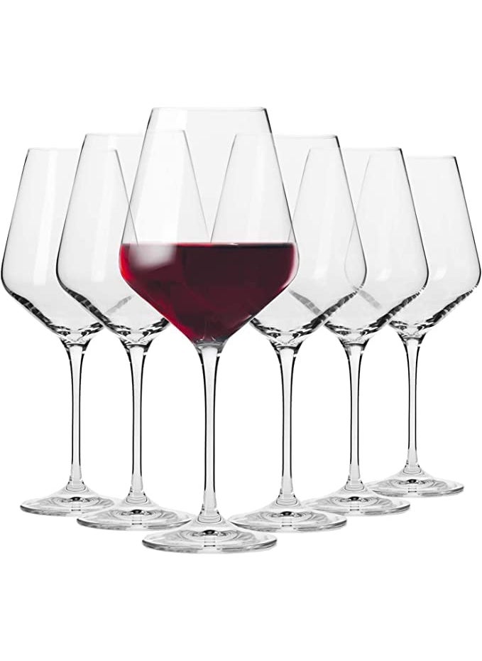 BLISS START BLISS START Crystal Wine Glasses 360 ml Lead Free Clear Classic Design Perfect for Red Wines White Wines Crystal Glass Pure Stemware Collection Cabernet Red Wine Glass Set of 6 Clear  - Image 1